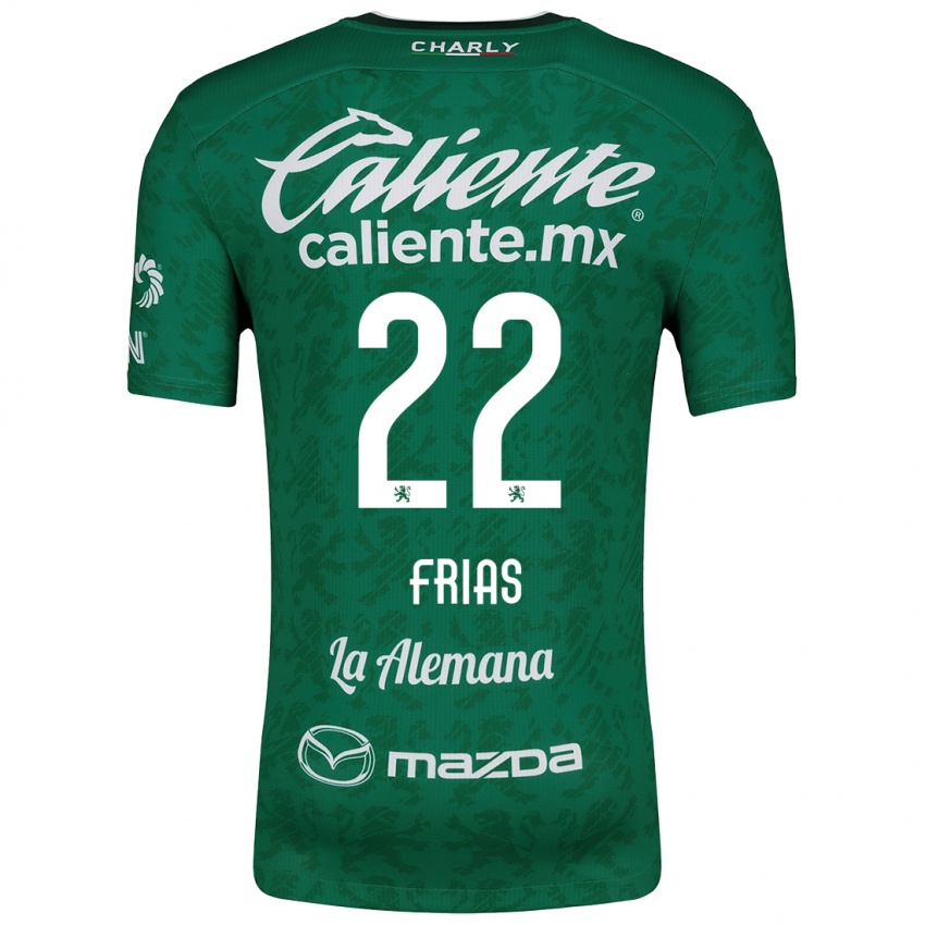 Niño Camiseta Adonis Frías #22 Verde Blanco 1ª Equipación 2024/25 La Camisa Chile