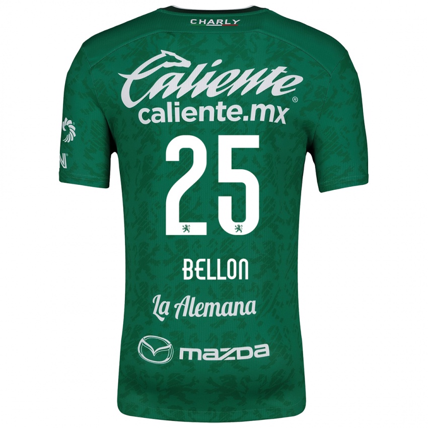 Niño Camiseta Paul Bellón #25 Verde Blanco 1ª Equipación 2024/25 La Camisa Chile