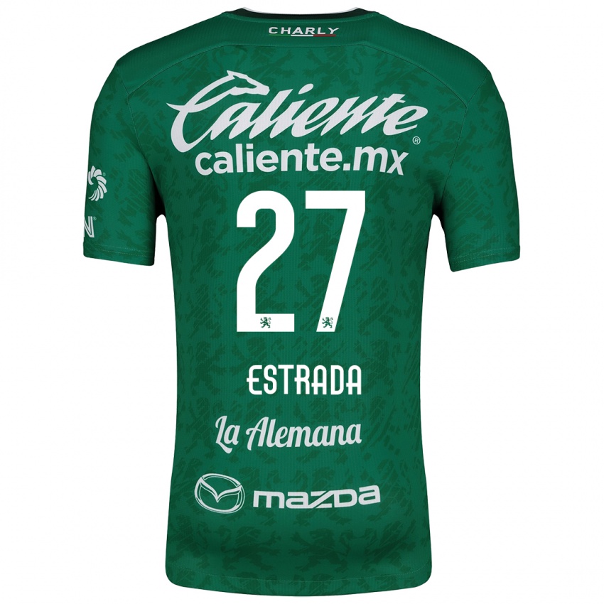 Niño Camiseta Ángel Estrada #27 Verde Blanco 1ª Equipación 2024/25 La Camisa Chile