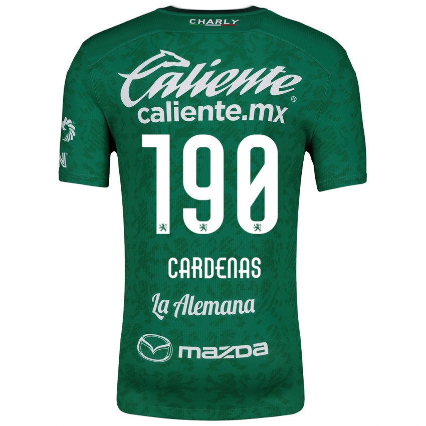 Niño Camiseta Emilio Cárdenas #190 Verde Blanco 1ª Equipación 2024/25 La Camisa Chile