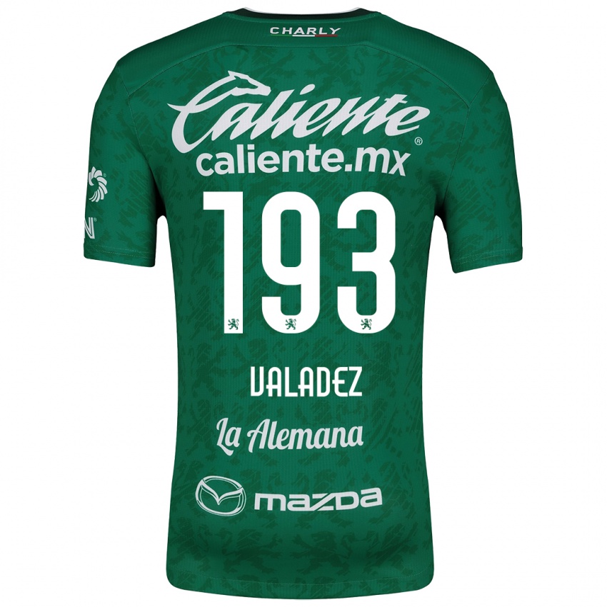 Niño Camiseta Luis Valadez #193 Verde Blanco 1ª Equipación 2024/25 La Camisa Chile