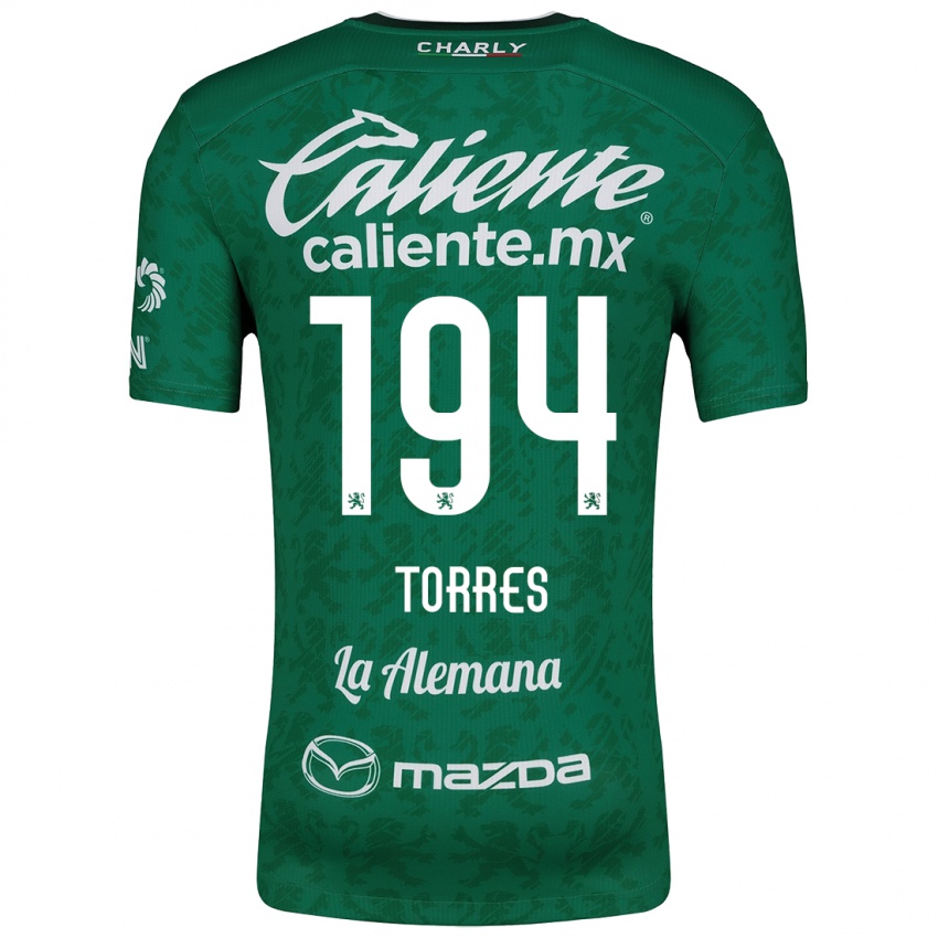 Niño Camiseta Erick Torres #194 Verde Blanco 1ª Equipación 2024/25 La Camisa Chile