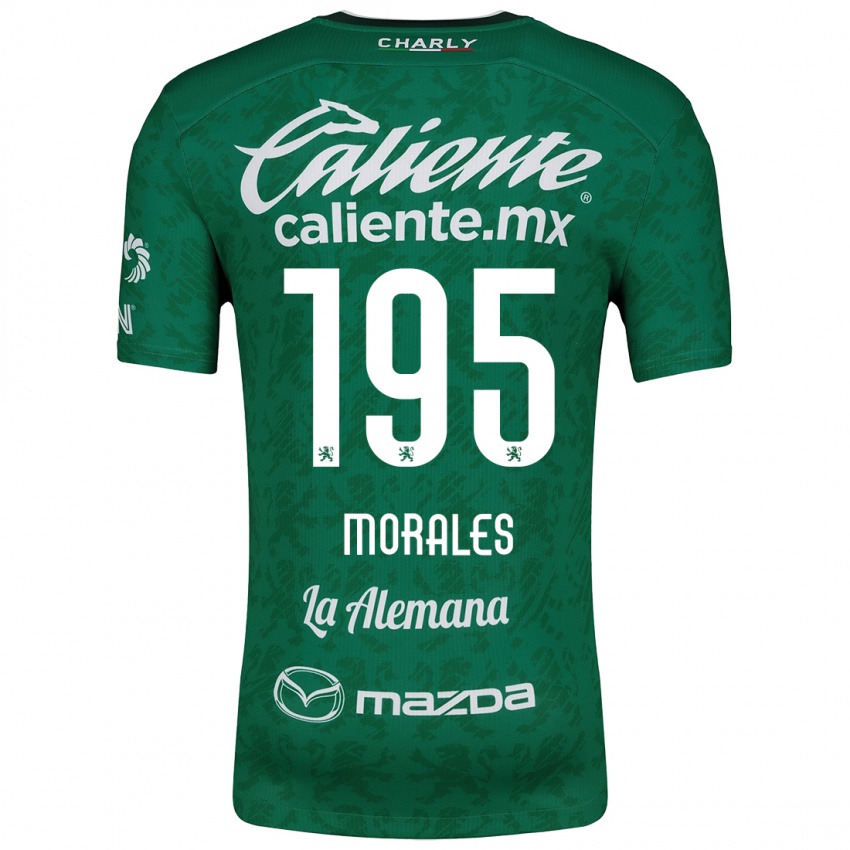 Niño Camiseta Daniel Morales #195 Verde Blanco 1ª Equipación 2024/25 La Camisa Chile