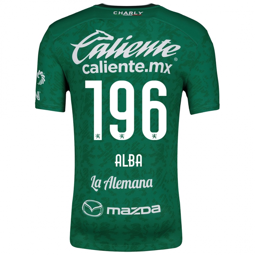 Niño Camiseta Óscar Alba #196 Verde Blanco 1ª Equipación 2024/25 La Camisa Chile