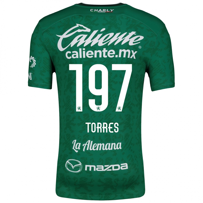 Niño Camiseta Erick Torres #197 Verde Blanco 1ª Equipación 2024/25 La Camisa Chile