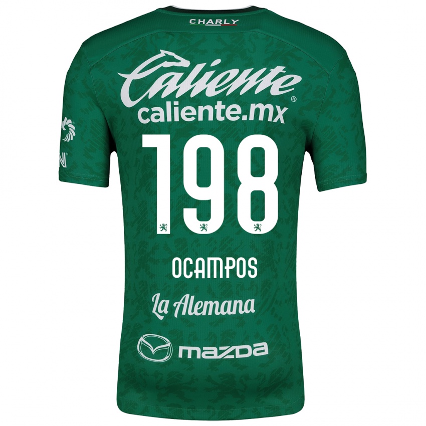 Niño Camiseta Omar Ocampos #198 Verde Blanco 1ª Equipación 2024/25 La Camisa Chile