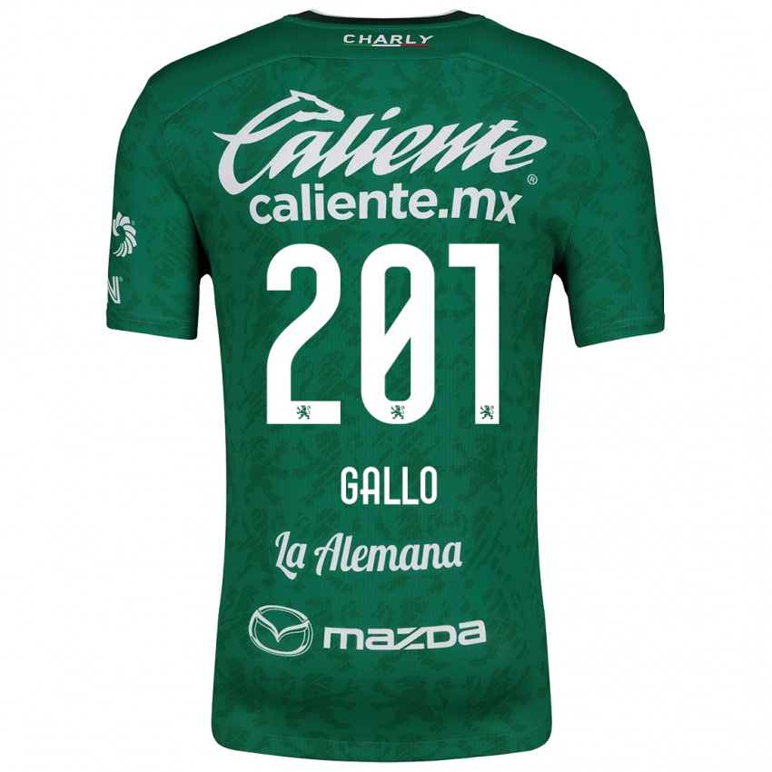 Niño Camiseta Andrés Gallo #201 Verde Blanco 1ª Equipación 2024/25 La Camisa Chile