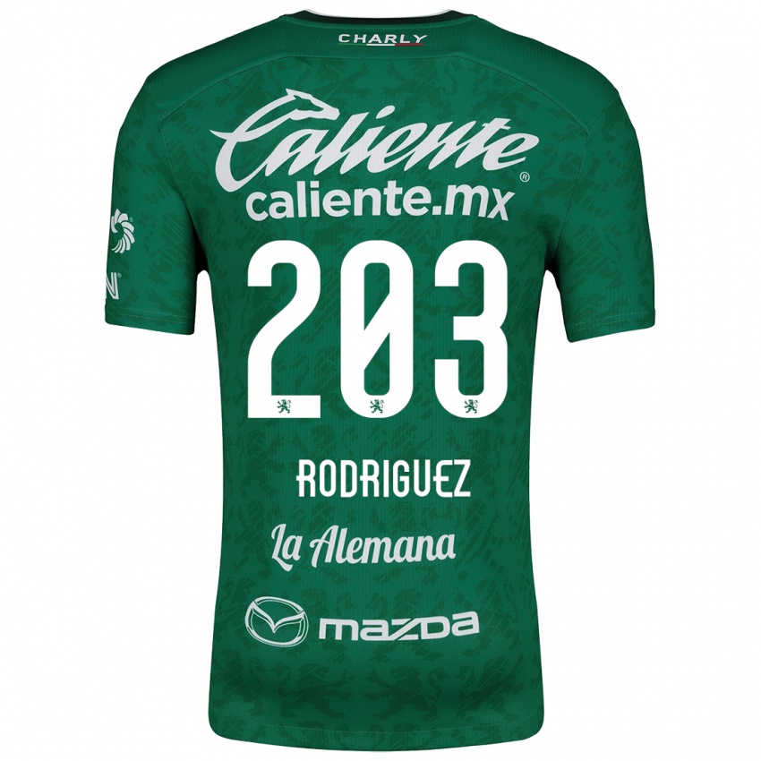 Niño Camiseta César Rodríguez #203 Verde Blanco 1ª Equipación 2024/25 La Camisa Chile