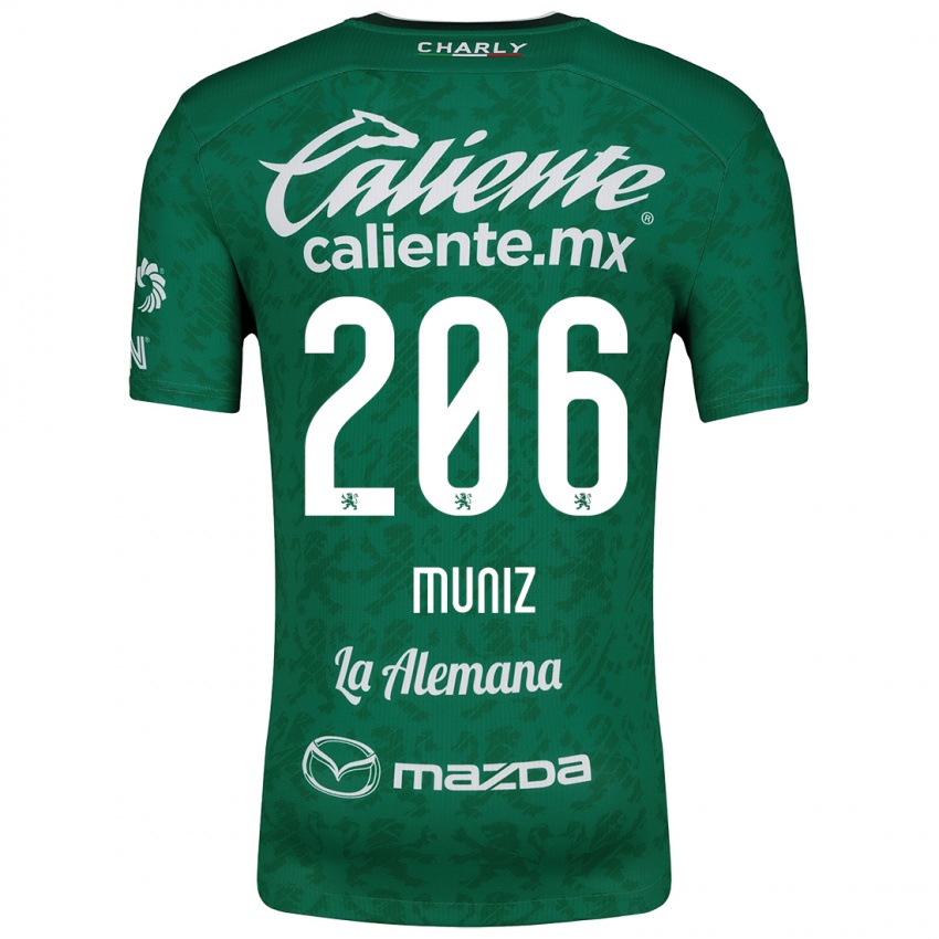 Niño Camiseta Isaác Muñíz #206 Verde Blanco 1ª Equipación 2024/25 La Camisa Chile