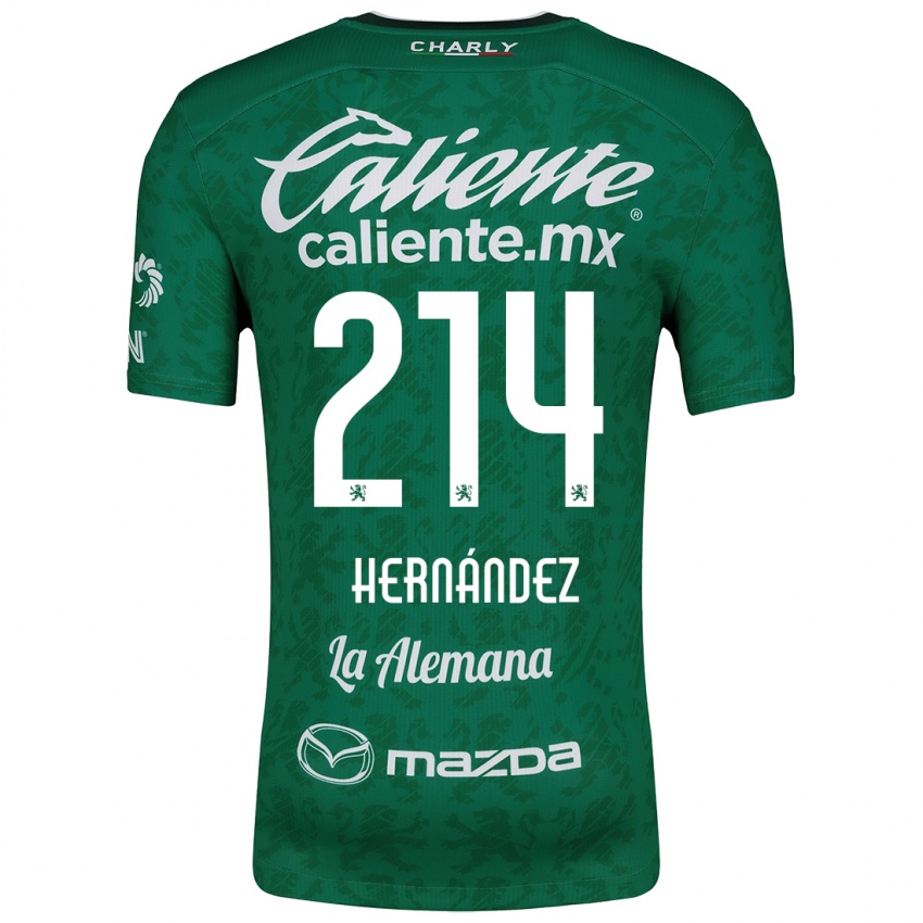 Niño Camiseta Iván Hernández #214 Verde Blanco 1ª Equipación 2024/25 La Camisa Chile