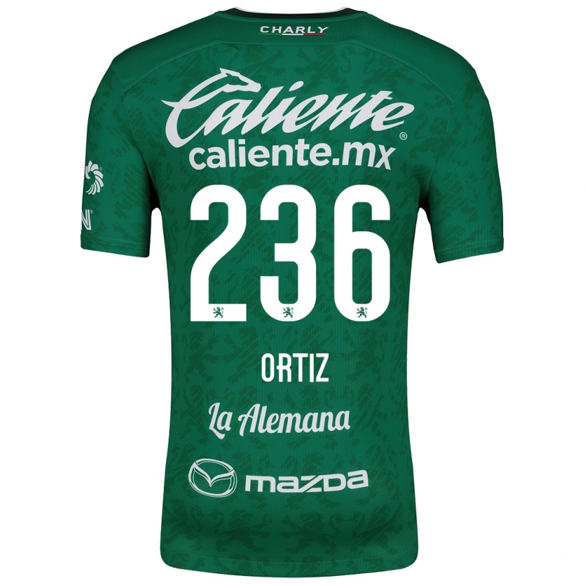 Niño Camiseta Youssef Ortiz #236 Verde Blanco 1ª Equipación 2024/25 La Camisa Chile