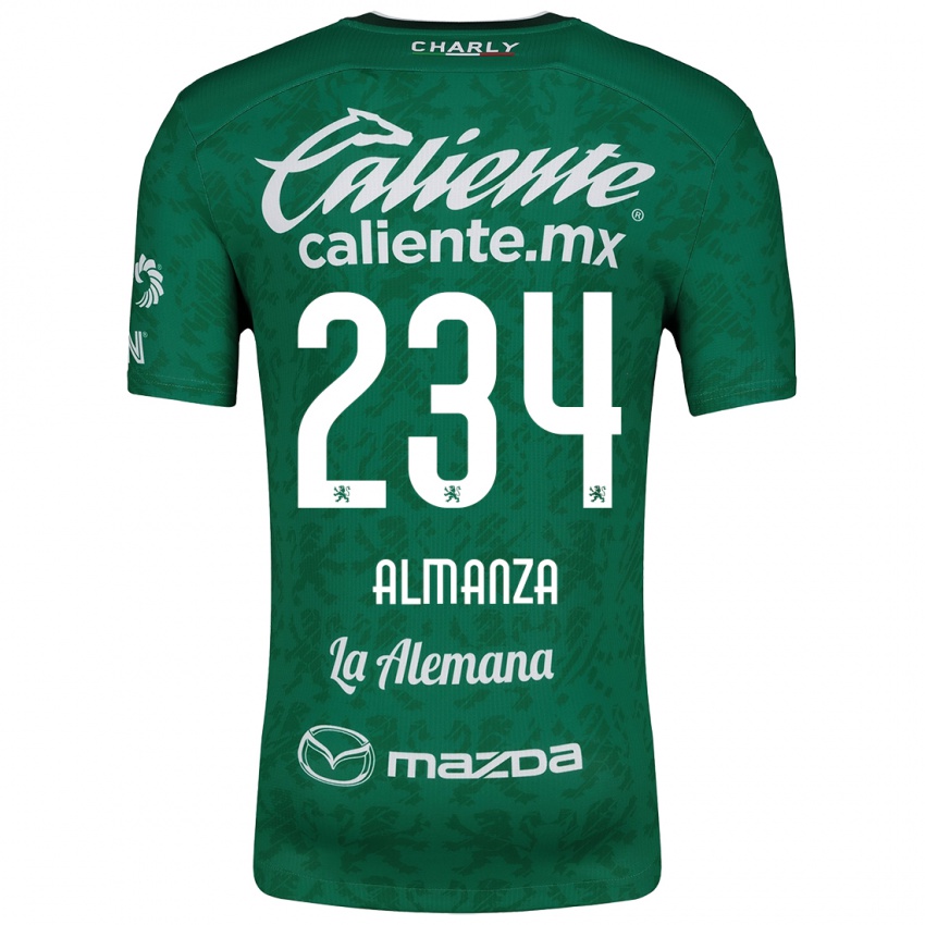 Niño Camiseta Román Almanza #234 Verde Blanco 1ª Equipación 2024/25 La Camisa Chile