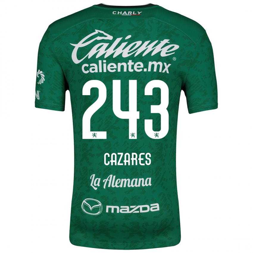 Niño Camiseta Juan Cázares #243 Verde Blanco 1ª Equipación 2024/25 La Camisa Chile