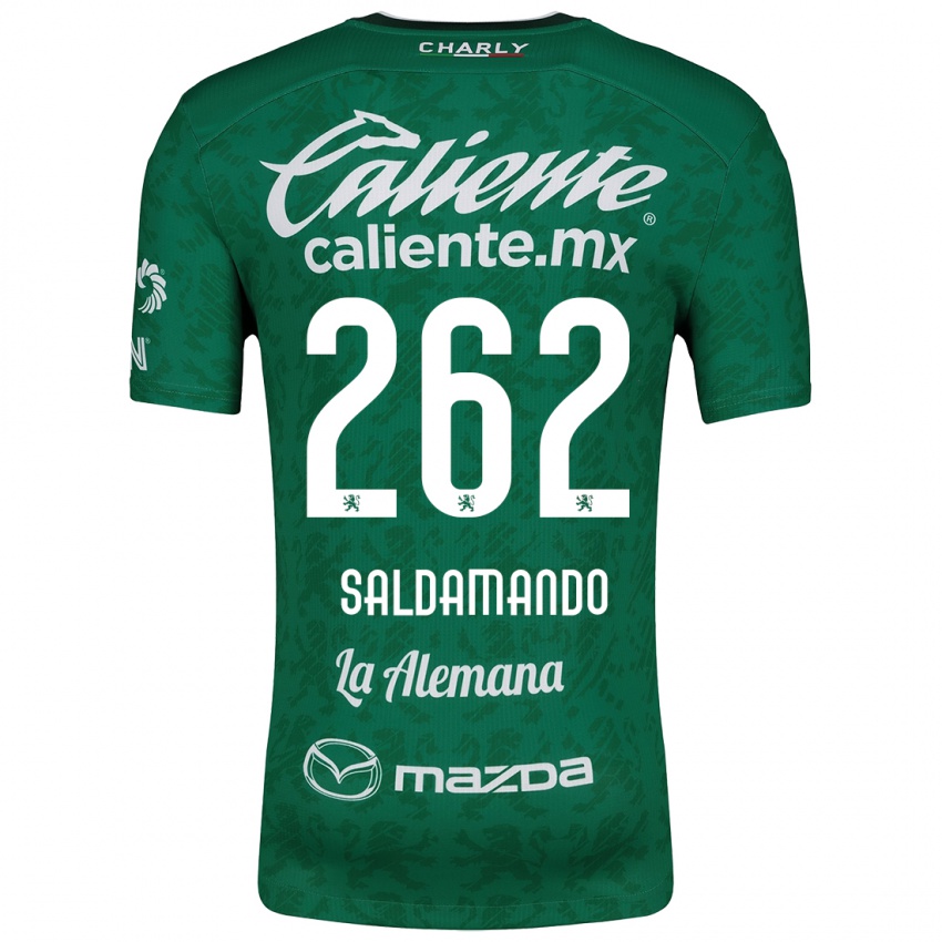 Niño Camiseta José Saldamando #262 Verde Blanco 1ª Equipación 2024/25 La Camisa Chile