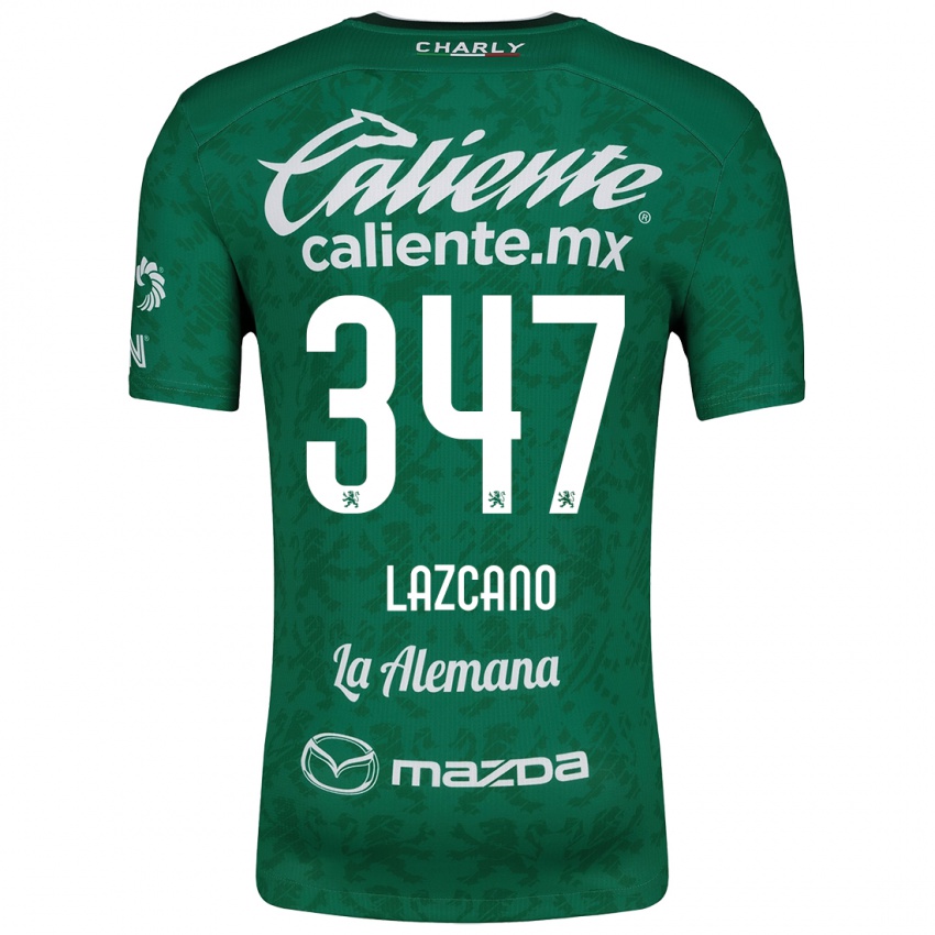 Niño Camiseta Evan Lazcano #347 Verde Blanco 1ª Equipación 2024/25 La Camisa Chile