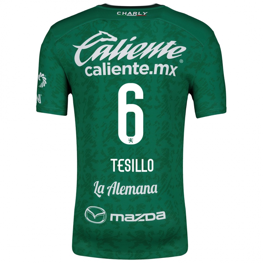 Niño Camiseta William Tesillo #6 Verde Blanco 1ª Equipación 2024/25 La Camisa Chile