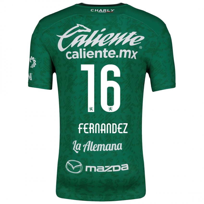 Niño Camiseta Omar Fernández #16 Verde Blanco 1ª Equipación 2024/25 La Camisa Chile