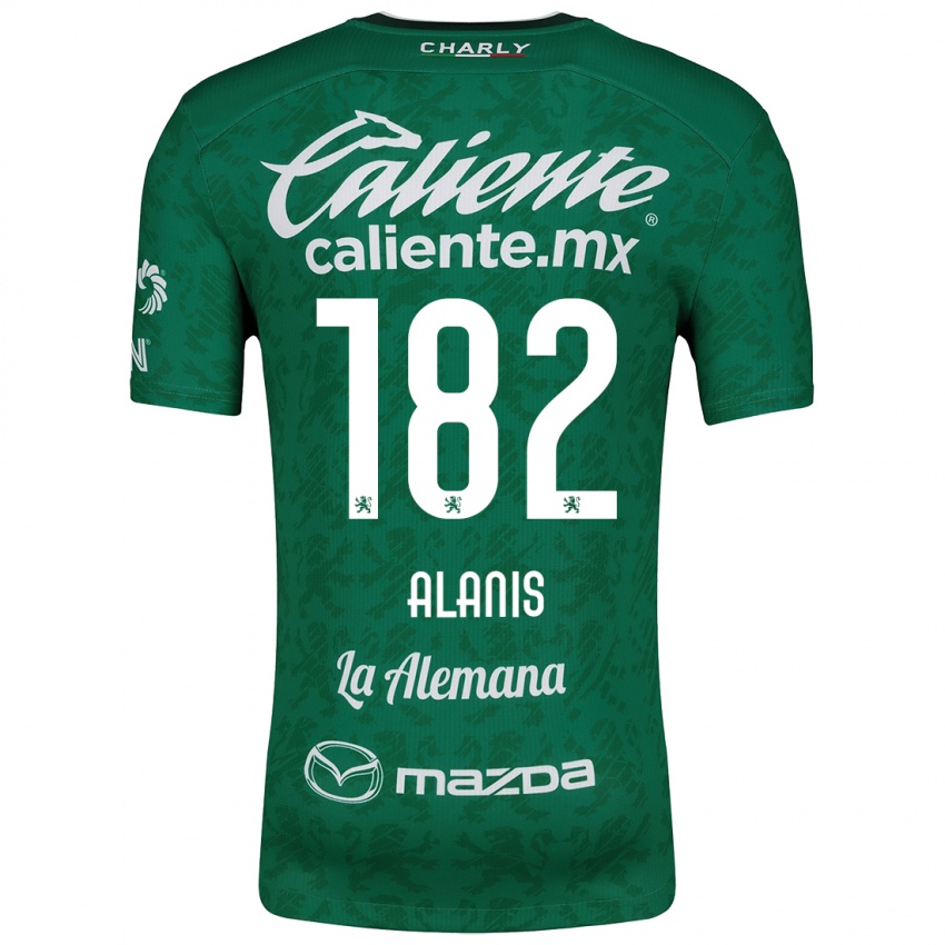 Niño Camiseta Alejandro Alanís #182 Verde Blanco 1ª Equipación 2024/25 La Camisa Chile