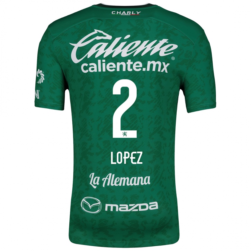 Niño Camiseta Vanessa López #2 Verde Blanco 1ª Equipación 2024/25 La Camisa Chile