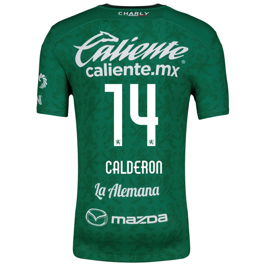 Niño Camiseta Daniela Calderón #14 Verde Blanco 1ª Equipación 2024/25 La Camisa Chile