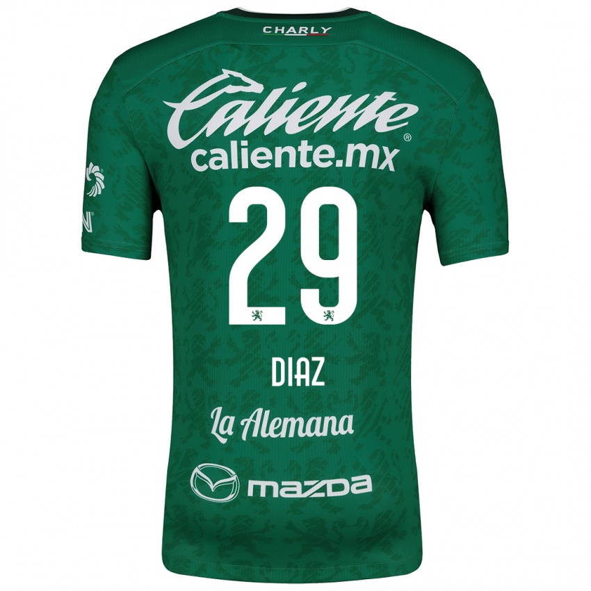 Niño Camiseta Kenia Díaz #29 Verde Blanco 1ª Equipación 2024/25 La Camisa Chile