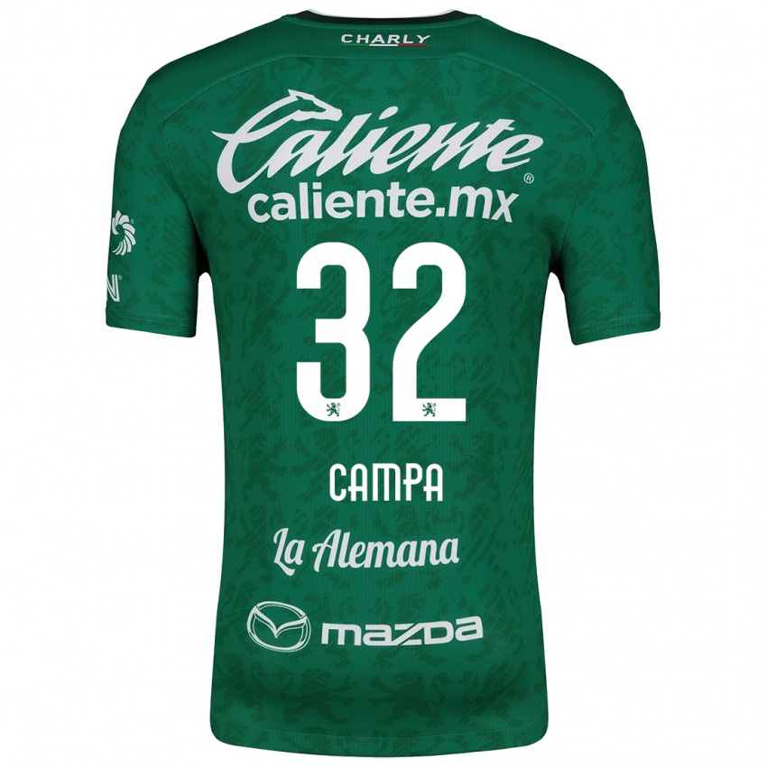 Niño Camiseta Ana Campa #32 Verde Blanco 1ª Equipación 2024/25 La Camisa Chile