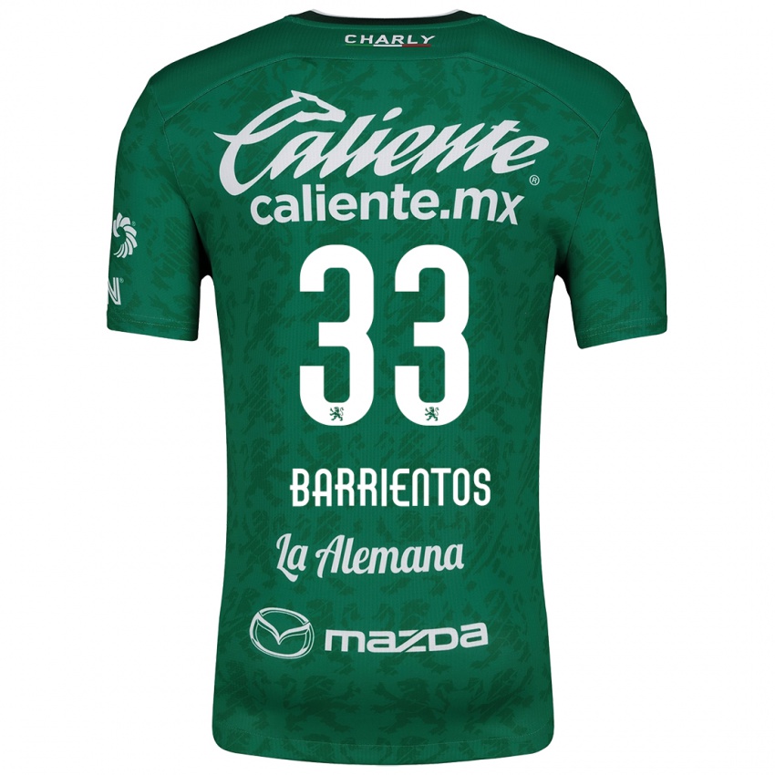 Niño Camiseta Yashira Barrientos #33 Verde Blanco 1ª Equipación 2024/25 La Camisa Chile