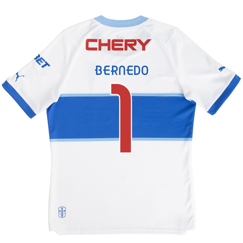 Niño Camiseta Vicente Bernedo #1 Blanco Azul 1ª Equipación 2024/25 La Camisa Chile