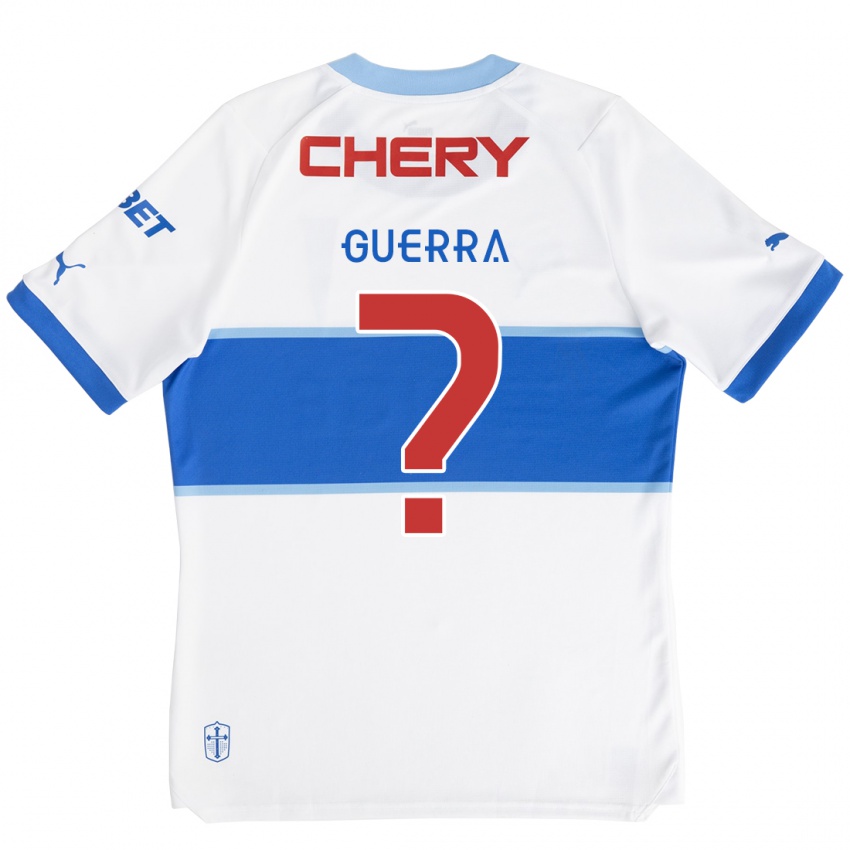 Niño Camiseta Mateo Guerra #0 Blanco Azul 1ª Equipación 2024/25 La Camisa Chile