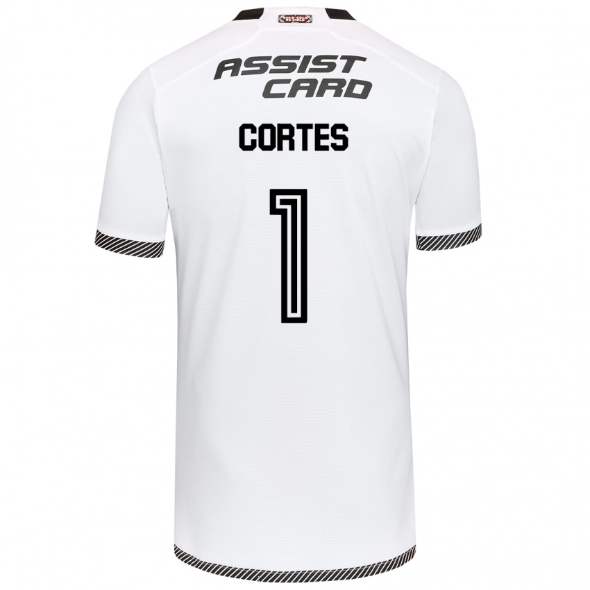 Niño Camiseta Brayan Cortés #1 Blanco Negro 1ª Equipación 2024/25 La Camisa Chile