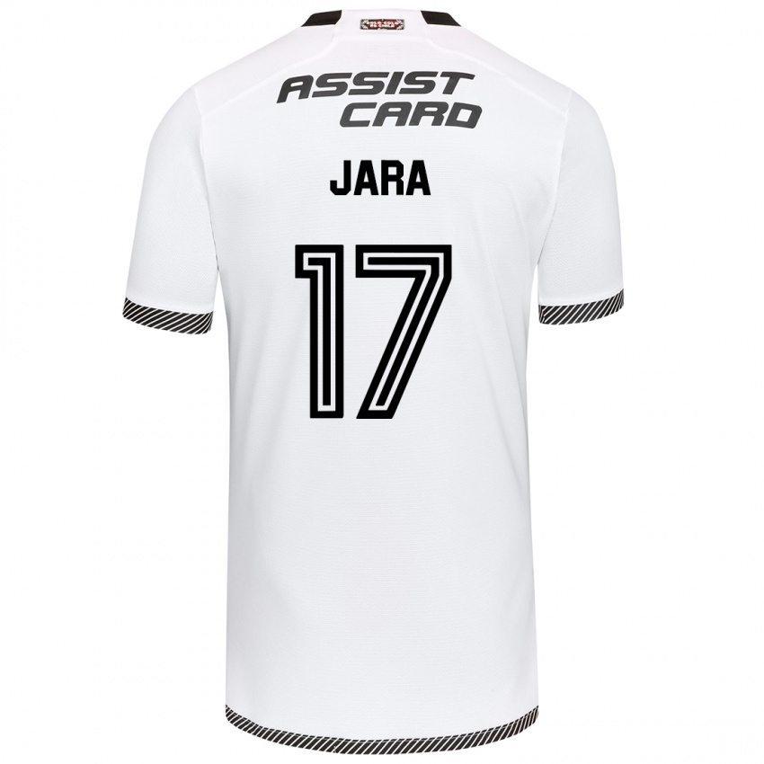 Niño Camiseta Ignacio Jara #17 Blanco Negro 1ª Equipación 2024/25 La Camisa Chile