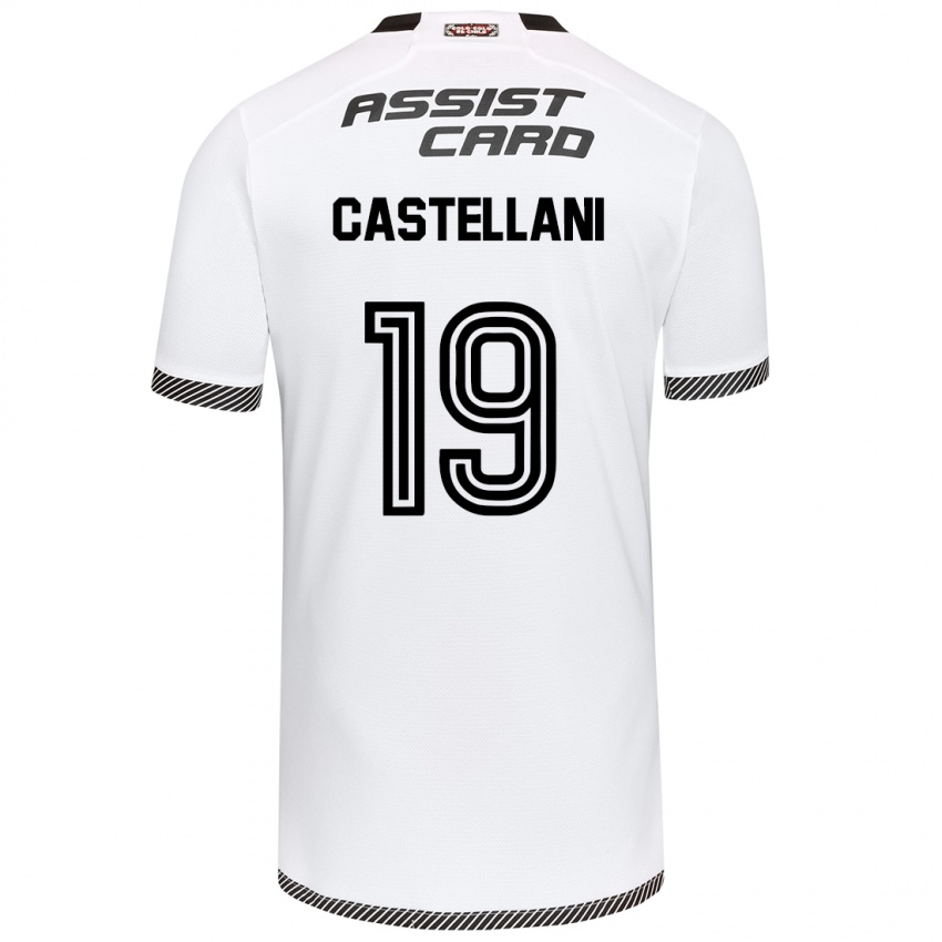 Niño Camiseta Gonzalo Castellani #19 Blanco Negro 1ª Equipación 2024/25 La Camisa Chile