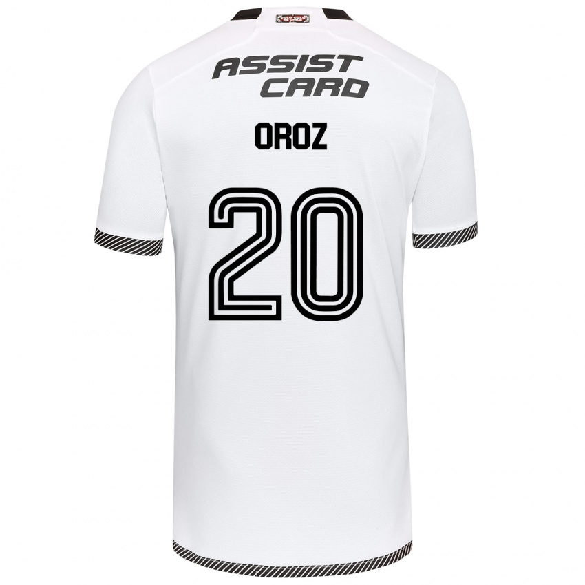 Niño Camiseta Alexander Oroz #20 Blanco Negro 1ª Equipación 2024/25 La Camisa Chile