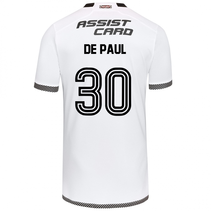 Niño Camiseta Fernando De Paul #30 Blanco Negro 1ª Equipación 2024/25 La Camisa Chile