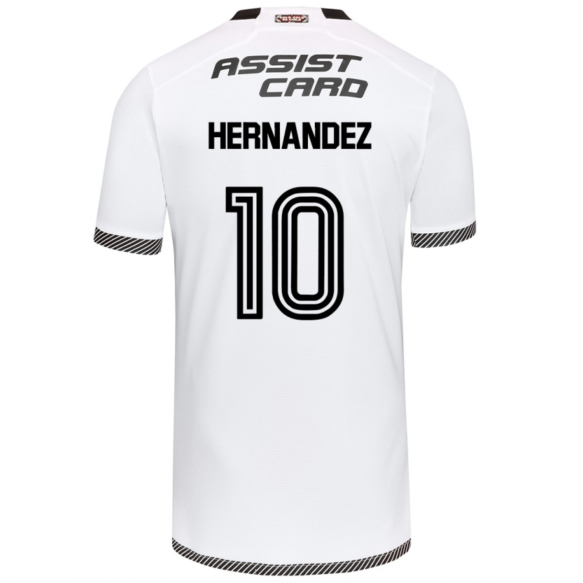 Niño Camiseta Leandro Hernández #10 Blanco Negro 1ª Equipación 2024/25 La Camisa Chile