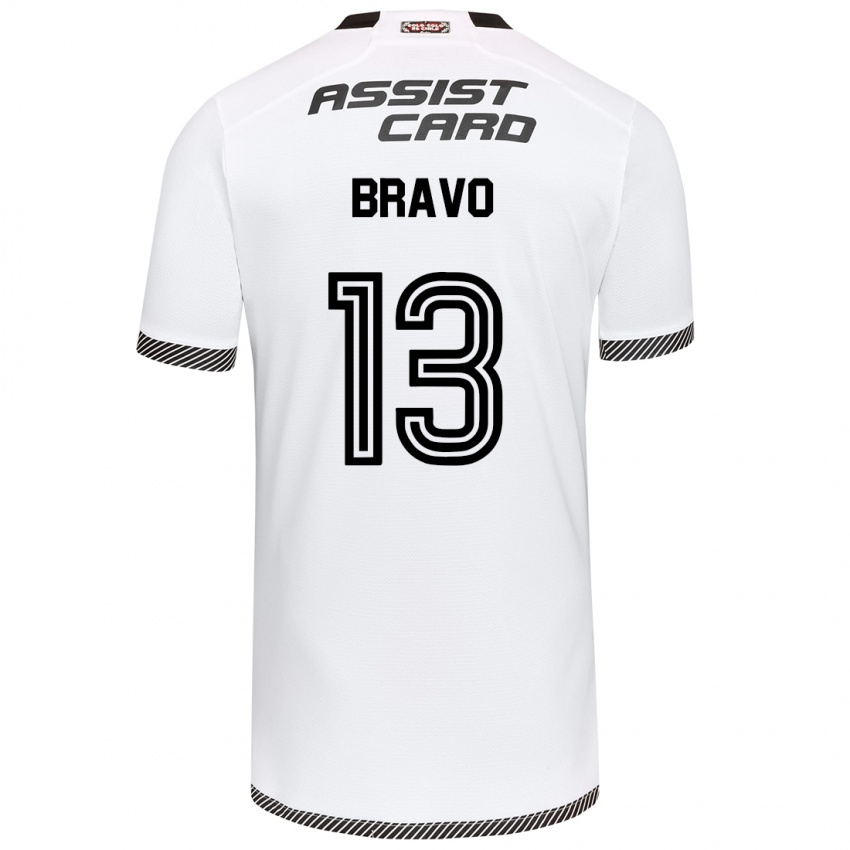 Niño Camiseta Santiago Bravo #13 Blanco Negro 1ª Equipación 2024/25 La Camisa Chile