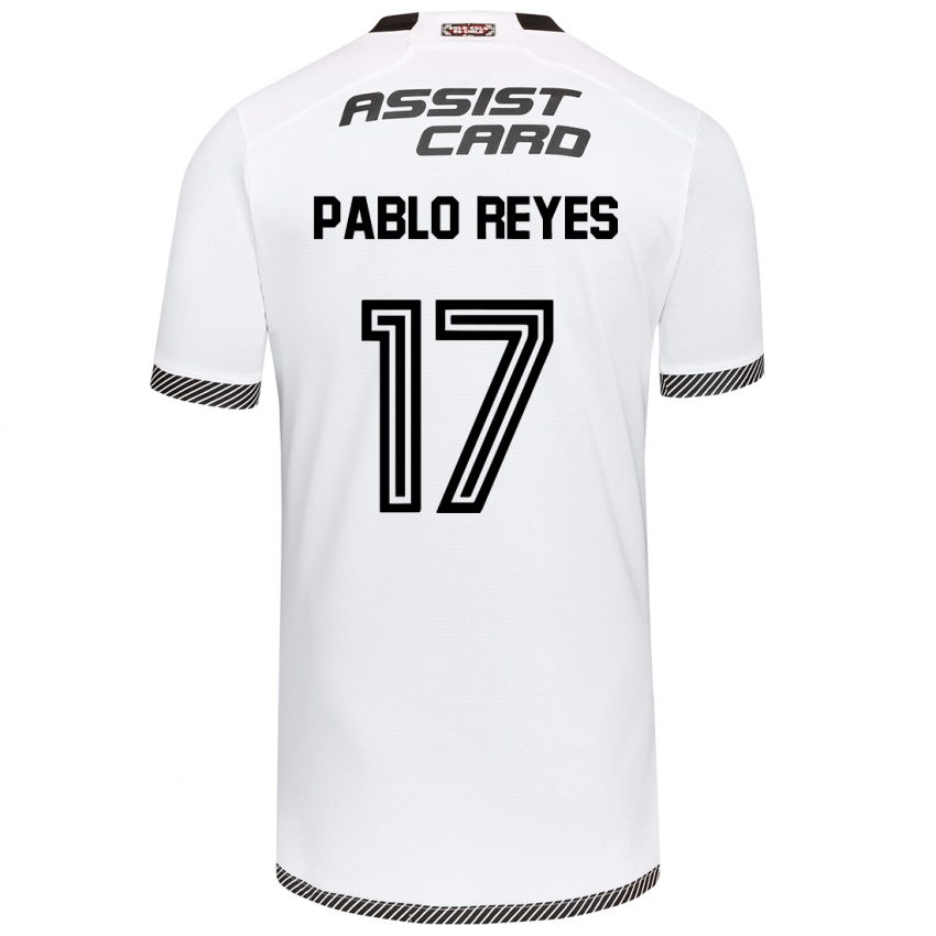 Niño Camiseta Juan Pablo Reyes #17 Blanco Negro 1ª Equipación 2024/25 La Camisa Chile