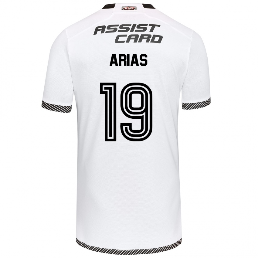 Niño Camiseta Bastián Arias #19 Blanco Negro 1ª Equipación 2024/25 La Camisa Chile