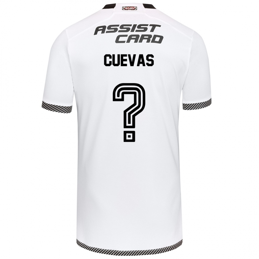 Niño Camiseta Yastin Cuevas #0 Blanco Negro 1ª Equipación 2024/25 La Camisa Chile