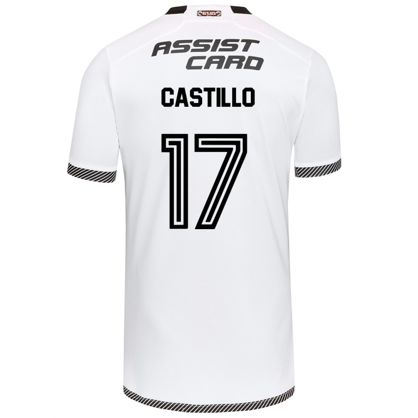 Niño Camiseta Fabián Castillo #17 Blanco Negro 1ª Equipación 2024/25 La Camisa Chile