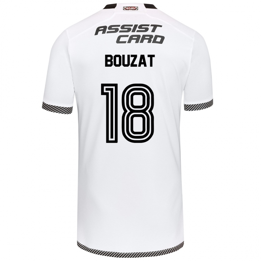 Niño Camiseta Agustín Bouzat #18 Blanco Negro 1ª Equipación 2024/25 La Camisa Chile