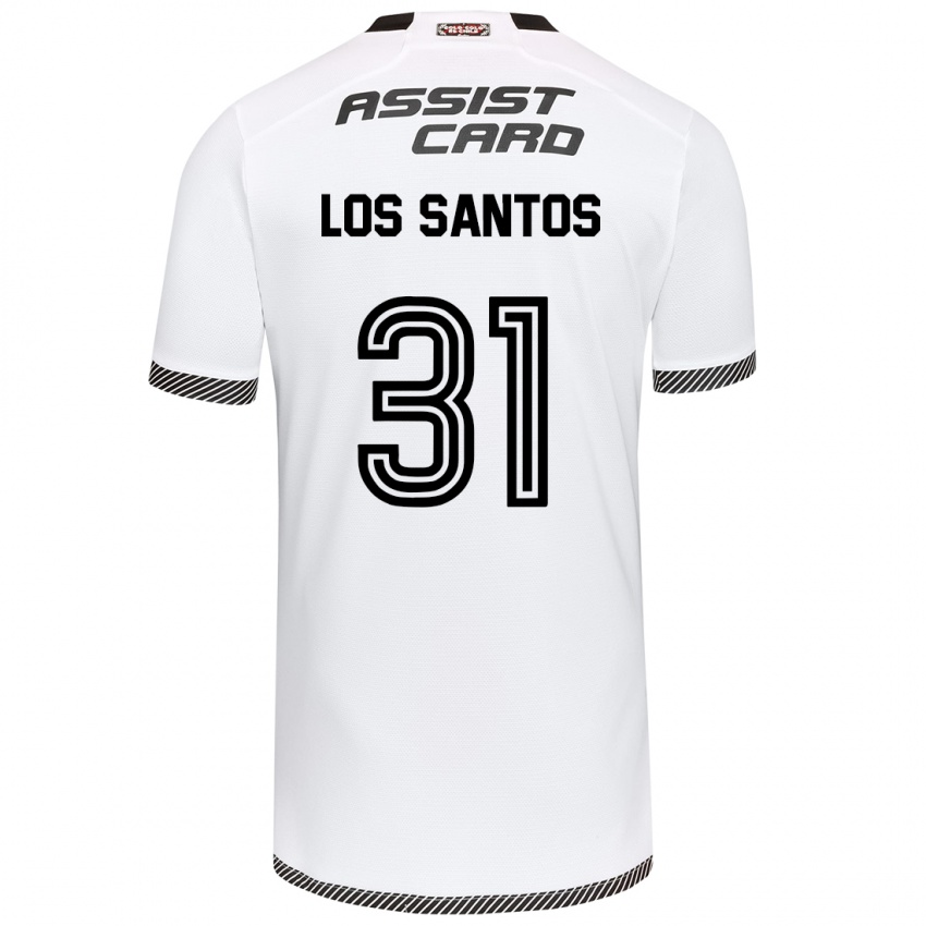 Niño Camiseta Matías De Los Santos #31 Blanco Negro 1ª Equipación 2024/25 La Camisa Chile