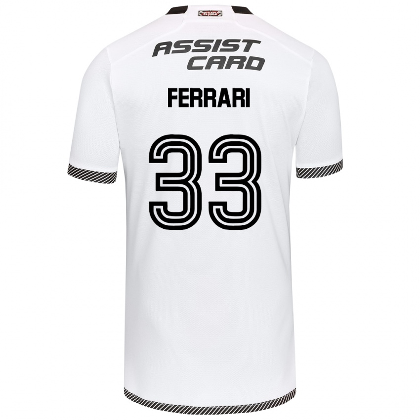 Niño Camiseta Matías Ferrari #33 Blanco Negro 1ª Equipación 2024/25 La Camisa Chile