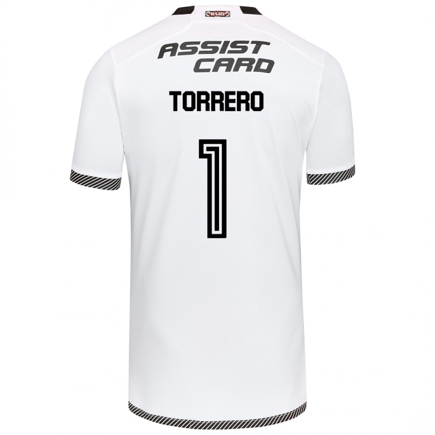 Niño Camiseta Ryann Torrero #1 Blanco Negro 1ª Equipación 2024/25 La Camisa Chile