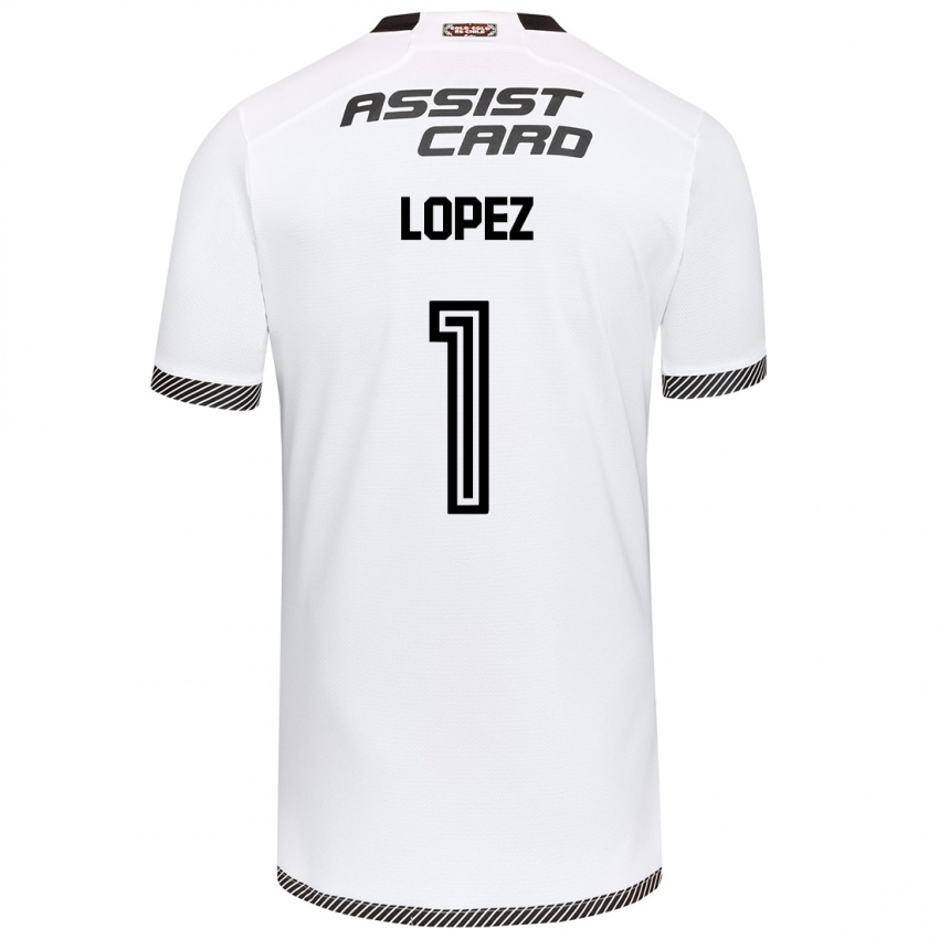 Niño Camiseta Yessenia López #1 Blanco Negro 1ª Equipación 2024/25 La Camisa Chile