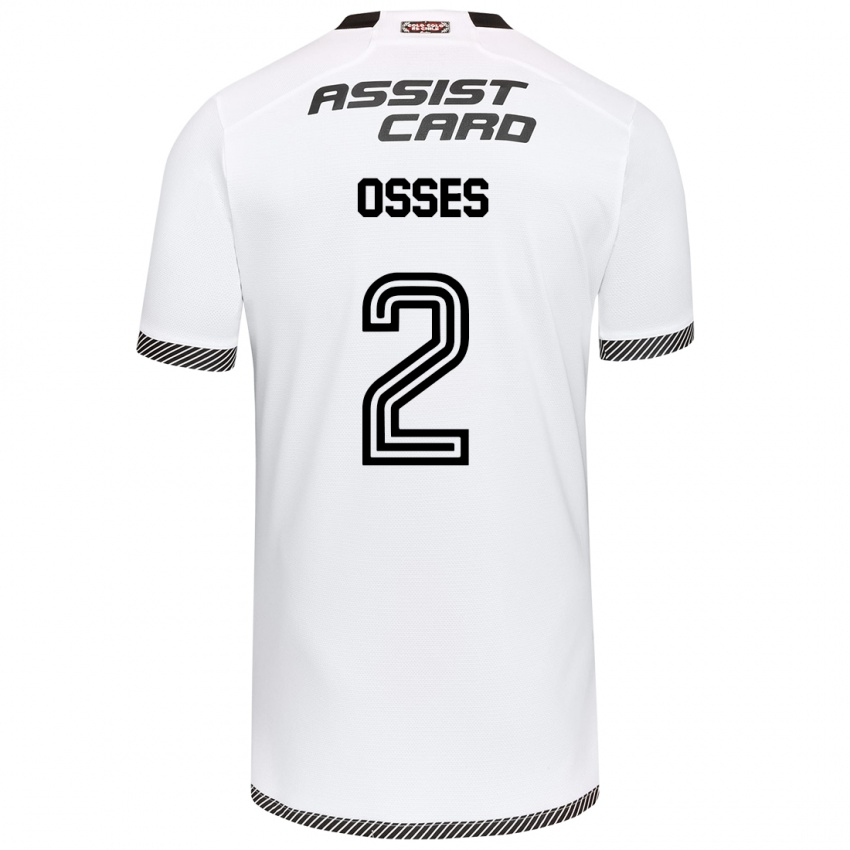 Niño Camiseta Martina Osses #2 Blanco Negro 1ª Equipación 2024/25 La Camisa Chile