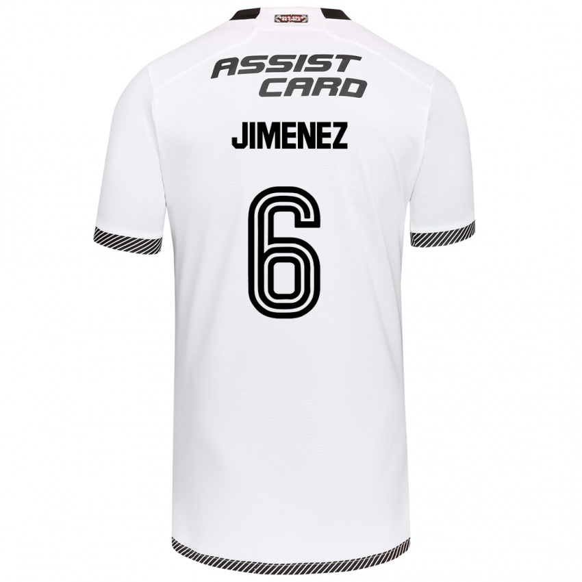 Niño Camiseta Yastin Jiménez #6 Blanco Negro 1ª Equipación 2024/25 La Camisa Chile