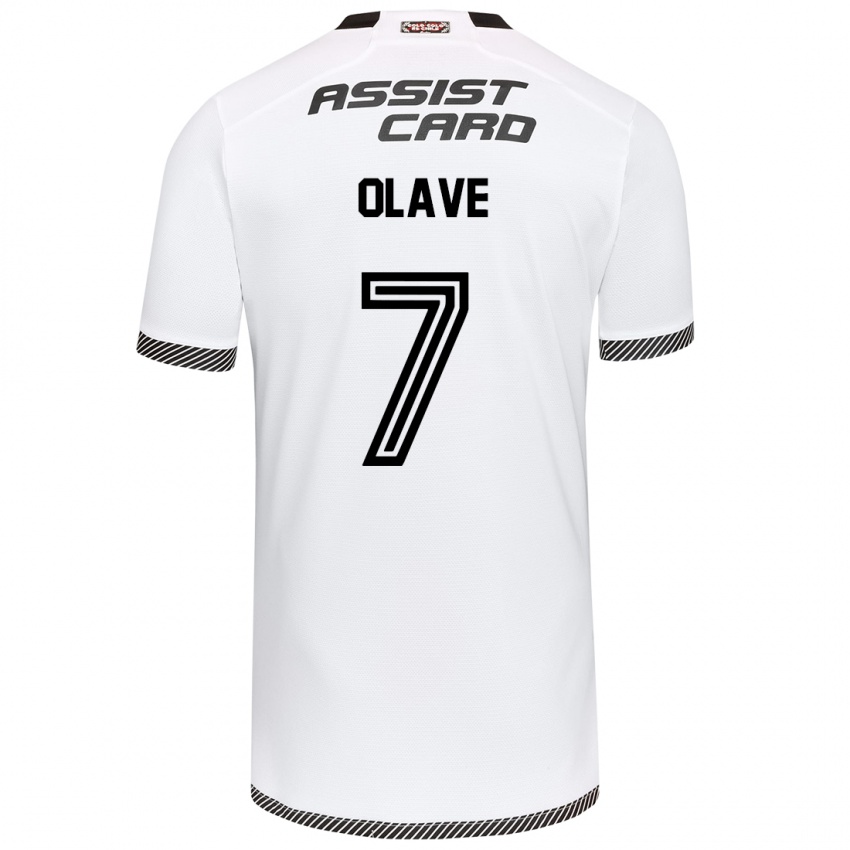 Niño Camiseta Isidora Olave #7 Blanco Negro 1ª Equipación 2024/25 La Camisa Chile