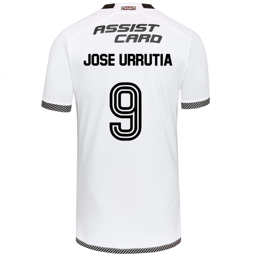 Niño Camiseta María José Urrutia #9 Blanco Negro 1ª Equipación 2024/25 La Camisa Chile