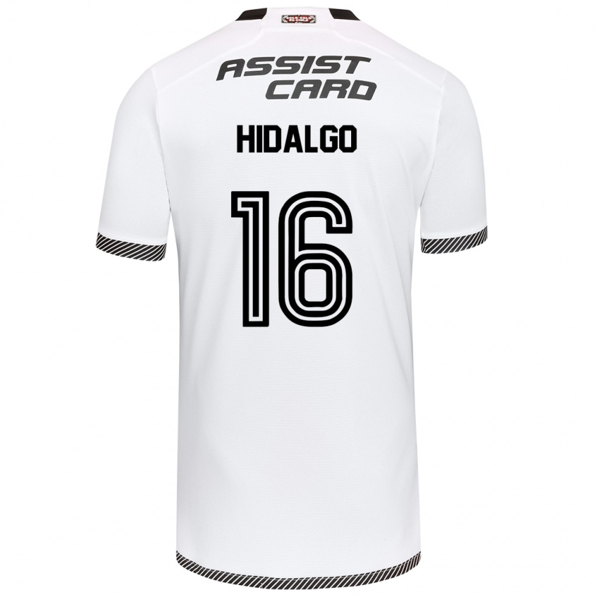 Niño Camiseta Fernanda Hidalgo #16 Blanco Negro 1ª Equipación 2024/25 La Camisa Chile